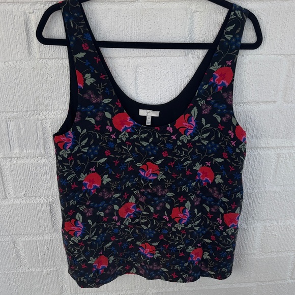 Joie Silk Floral Black Sleeveless Tank Top Blouse sz M - Picture 3 of 6